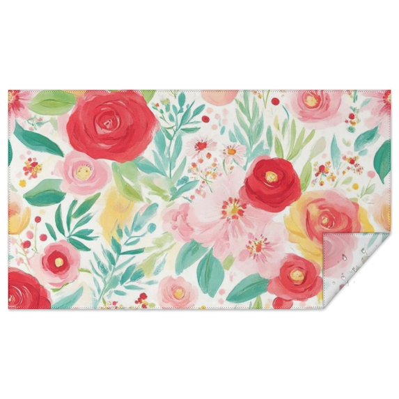 Pioneer Flower Floral Print Pattern Rectangle Tablecloth 60"x102",Waterproof Polyester Rectangle Table Cloth, Wipeable Spillproof Polyester Tablecloth for Dining, Camping, Indoor and Outdoor