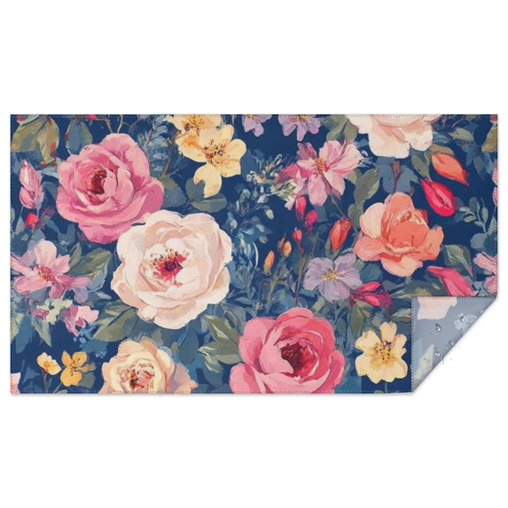 Pioneer Flower Floral Print Pattern Rectangle Tablecloth 60"x102",Waterproof Polyester Rectangle Table Cloth, Wipeable Spillproof Polyester Tablecloth for Dining, Camping, Indoor and Outdoor