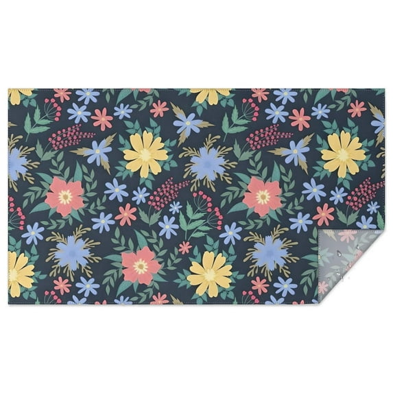 Pioneer Flower Floral Print Pattern Rectangle Tablecloth 60"x102",Waterproof Polyester Rectangle Table Cloth, Wipeable Spillproof Polyester Tablecloth for Dining, Camping, Indoor and Outdoor