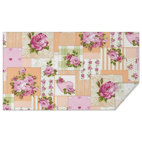 Pioneer Flower Floral Print Pattern Rectangle Tablecloth 60"x102",Waterproof Polyester Rectangle Table Cloth, Wipeable Spillproof Polyester Tablecloth for Dining, Camping, Indoor and Outdoor