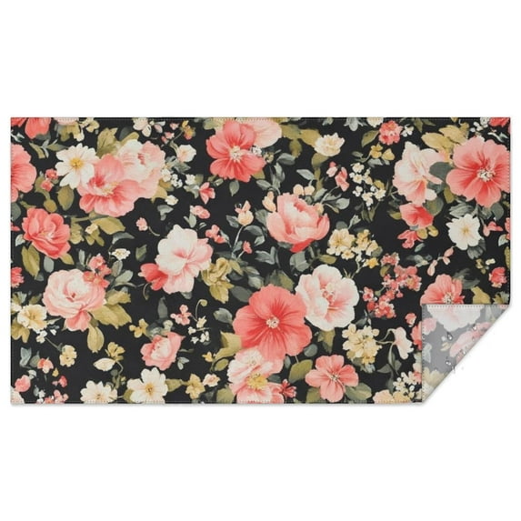 Pioneer Flower Floral Print Pattern Rectangle Tablecloth 60"x102",Waterproof Polyester Rectangle Table Cloth, Wipeable Spillproof Polyester Tablecloth for Dining, Camping, Indoor and Outdoor