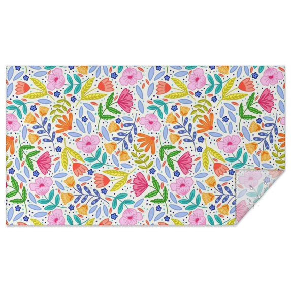 Pioneer Flower Floral Print Pattern Rectangle Tablecloth 60"x102",Waterproof Polyester Rectangle Table Cloth, Wipeable Spillproof Polyester Tablecloth for Dining, Camping, Indoor and Outdoor