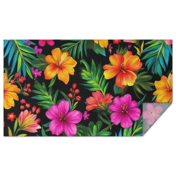 Pioneer Flower Floral Print Pattern Rectangle Tablecloth 60"x102",Waterproof Polyester Rectangle Table Cloth, Wipeable Spillproof Polyester Tablecloth for Dining, Camping, Indoor and Outdoor