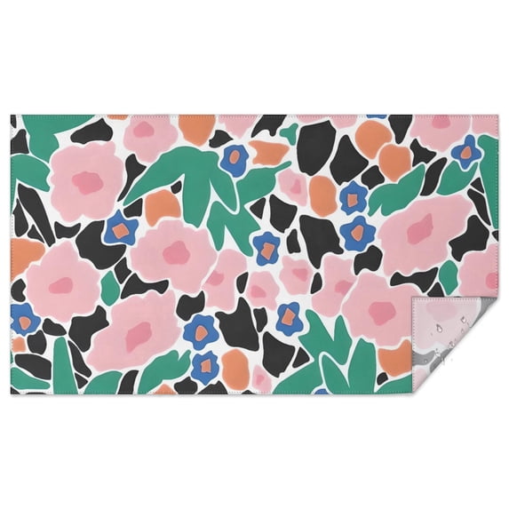Pioneer Flower Floral Print Pattern Rectangle Tablecloth 60"x102",Waterproof Polyester Rectangle Table Cloth, Wipeable Spillproof Polyester Tablecloth for Dining, Camping, Indoor and Outdoor
