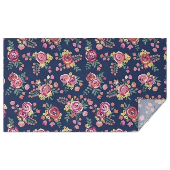 Pioneer Flower Floral Print Pattern Rectangle Tablecloth 60"x102",Waterproof Polyester Rectangle Table Cloth, Wipeable Spillproof Polyester Tablecloth for Dining, Camping, Indoor and Outdoor
