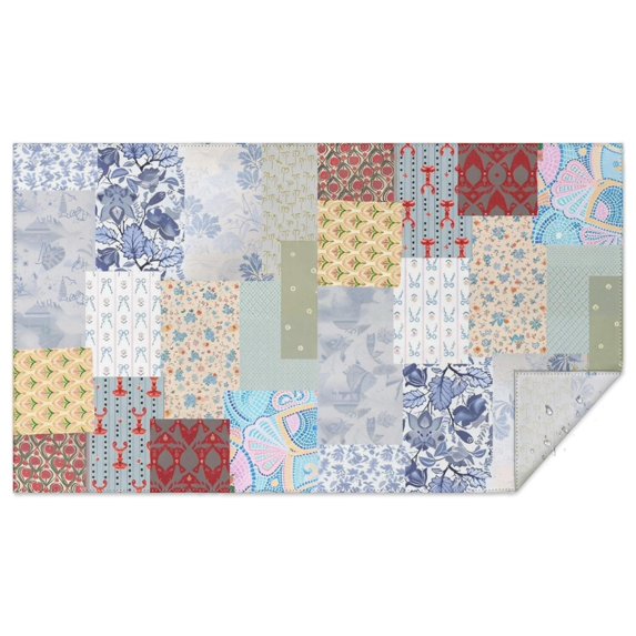 Pioneer Flower Floral Print Pattern Rectangle Tablecloth 60"x102",Waterproof Polyester Rectangle Table Cloth, Wipeable Spillproof Polyester Tablecloth for Dining, Camping, Indoor and Outdoor