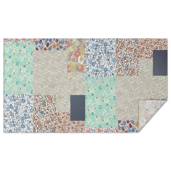 Pioneer Flower Floral Print Pattern Rectangle Tablecloth 60"x102",Waterproof Polyester Rectangle Table Cloth, Wipeable Spillproof Polyester Tablecloth for Dining, Camping, Indoor and Outdoor