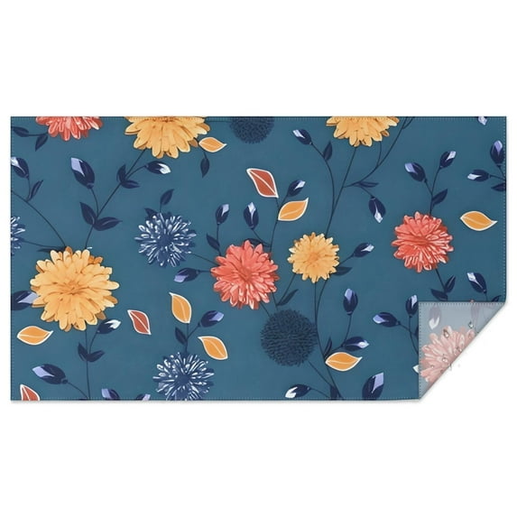 Pioneer Flower Floral Print Pattern Rectangle Tablecloth 60"x102",Waterproof Polyester Rectangle Table Cloth, Wipeable Spillproof Polyester Tablecloth for Dining, Camping, Indoor and Outdoor