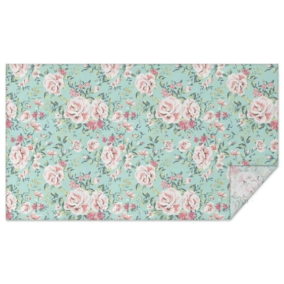 Pioneer Flower Floral Print Pattern Rectangle Tablecloth 60"x102",Waterproof Polyester Rectangle Table Cloth, Wipeable Spillproof Polyester Tablecloth for Dining, Camping, Indoor and Outdoor