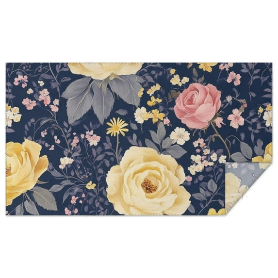 Pioneer Flower Floral Print Pattern Rectangle Tablecloth 60"x102",Waterproof Polyester Rectangle Table Cloth, Wipeable Spillproof Polyester Tablecloth for Dining, Camping, Indoor and Outdoor