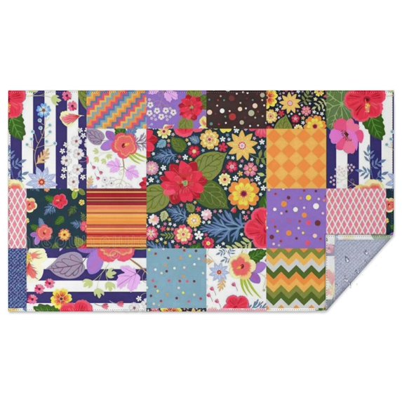 Pioneer Flower Floral Print Pattern Rectangle Tablecloth 60"x102",Waterproof Polyester Rectangle Table Cloth, Wipeable Spillproof Polyester Tablecloth for Dining, Camping, Indoor and Outdoor