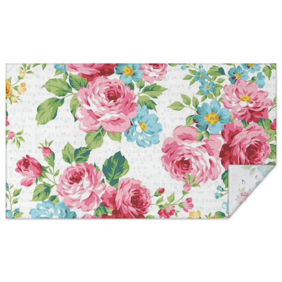 Pioneer Flower Floral Print Pattern Rectangle Tablecloth 60"x102",Waterproof Polyester Rectangle Table Cloth, Wipeable Spillproof Polyester Tablecloth for Dining, Camping, Indoor and Outdoor