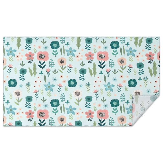 Pioneer Flower Floral Print Pattern Rectangle Tablecloth 60"x102",Waterproof Polyester Rectangle Table Cloth, Wipeable Spillproof Polyester Tablecloth for Dining, Camping, Indoor and Outdoor