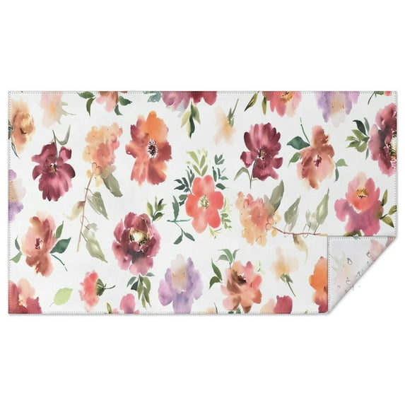 Pioneer Flower Floral Print Pattern Rectangle Tablecloth 60"x102",Waterproof Polyester Rectangle Table Cloth, Wipeable Spillproof Polyester Tablecloth for Dining, Camping, Indoor and Outdoor