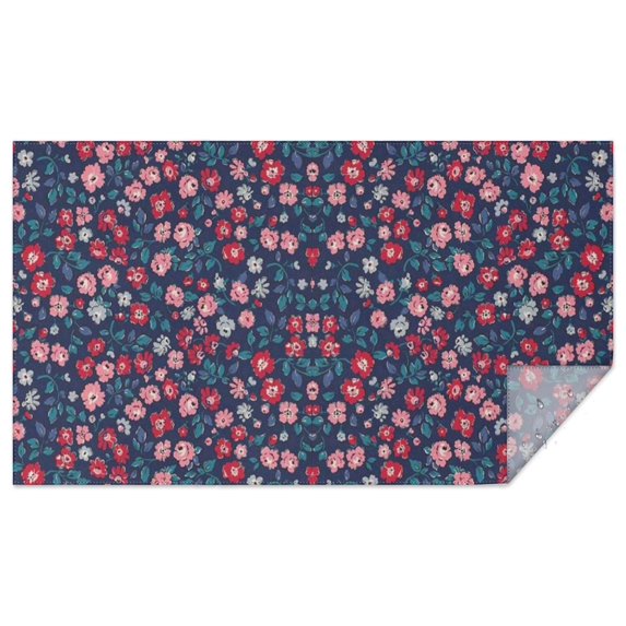 Pioneer Flower Floral Print Pattern Rectangle Tablecloth 60"x102",Waterproof Polyester Rectangle Table Cloth, Wipeable Spillproof Polyester Tablecloth for Dining, Camping, Indoor and Outdoor
