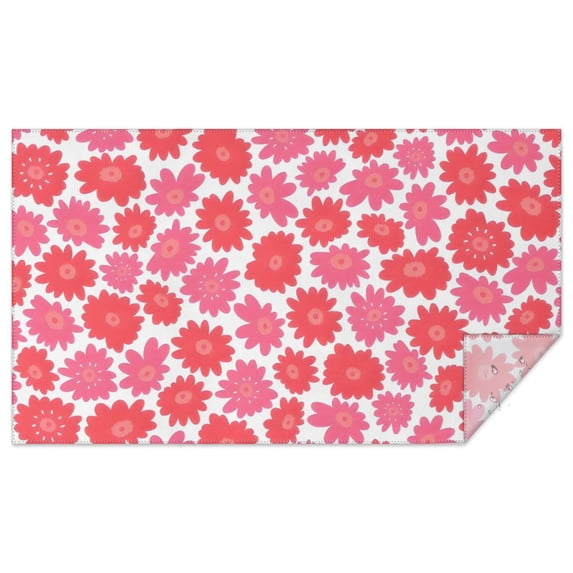 Pioneer Flower Floral Print Pattern Rectangle Tablecloth 60"x102",Waterproof Polyester Rectangle Table Cloth, Wipeable Spillproof Polyester Tablecloth for Dining, Camping, Indoor and Outdoor