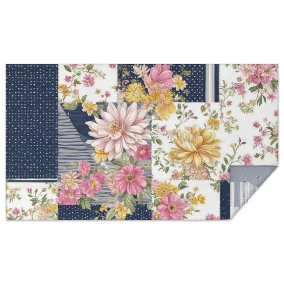 Pioneer Flower Floral Print Pattern Rectangle Tablecloth 60"x102",Waterproof Polyester Rectangle Table Cloth, Wipeable Spillproof Polyester Tablecloth for Dining, Camping, Indoor and Outdoor