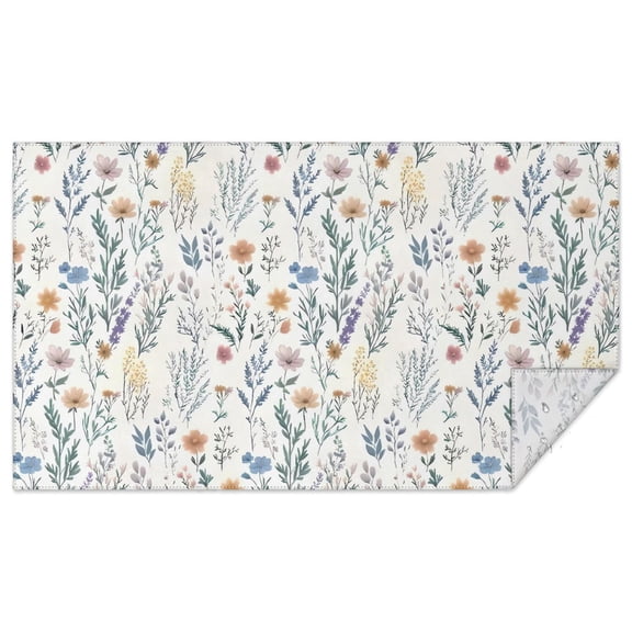 Pioneer Flower Floral Print Pattern Rectangle Tablecloth 60"x102",Waterproof Polyester Rectangle Table Cloth, Wipeable Spillproof Polyester Tablecloth for Dining, Camping, Indoor and Outdoor