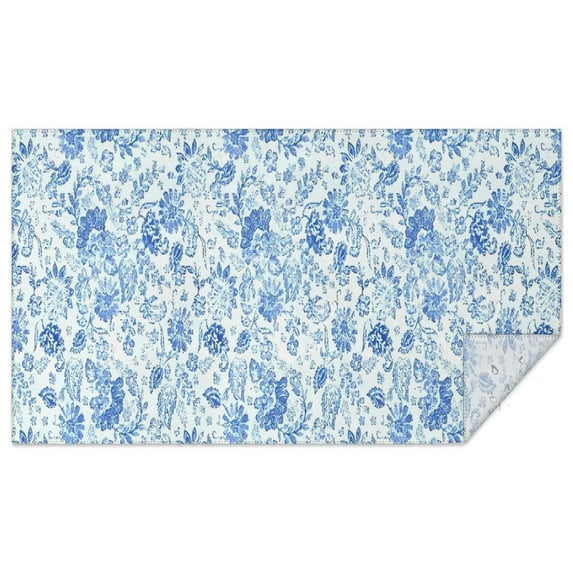 Pioneer Flower Floral Print Pattern Rectangle Tablecloth 60"x102",Waterproof Polyester Rectangle Table Cloth, Wipeable Spillproof Polyester Tablecloth for Dining, Camping, Indoor and Outdoor