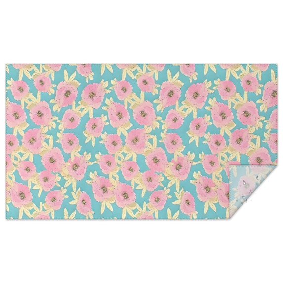 Pioneer Flower Floral Print Pattern Rectangle Tablecloth 60"x102",Waterproof Polyester Rectangle Table Cloth, Wipeable Spillproof Polyester Tablecloth for Dining, Camping, Indoor and Outdoor