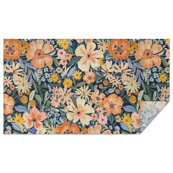 Pioneer Flower Floral Print Pattern Rectangle Tablecloth 60"x102",Waterproof Polyester Rectangle Table Cloth, Wipeable Spillproof Polyester Tablecloth for Dining, Camping, Indoor and Outdoor
