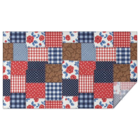 Pioneer Flower Floral Print Pattern Rectangle Tablecloth 60"x102", Waterproof Polyester Table Cloth, Wipeable Spillproof for Dining Camping Indoor Outdoor