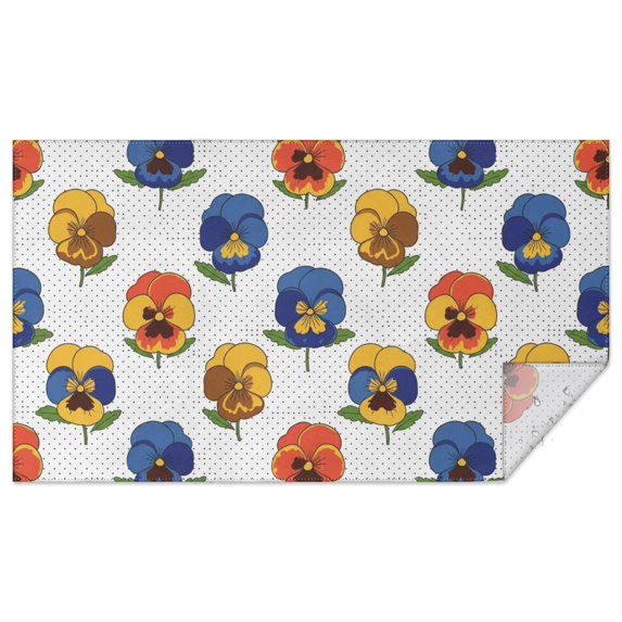 Pioneer Flower Floral Print Pattern Rectangle Tablecloth 60"x102", Waterproof Polyester Table Cloth, Wipeable Spillproof for Dining Camping Indoor Outdoor