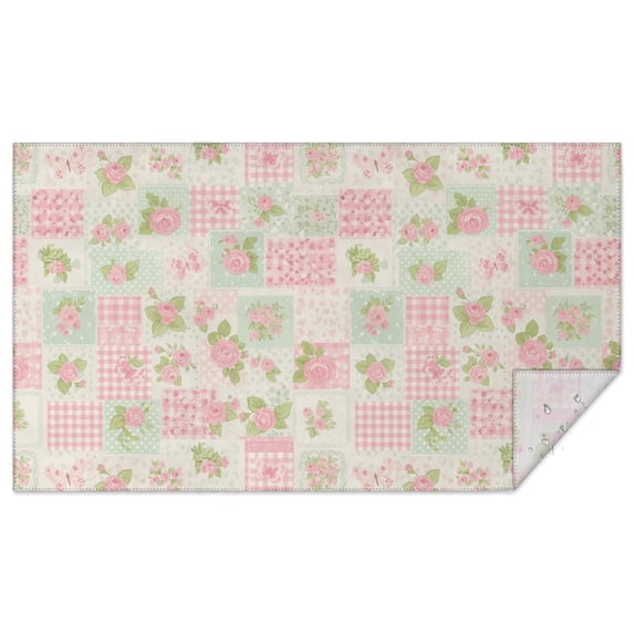 Pioneer Flower Floral Print Pattern Rectangle Tablecloth 60"x102", Waterproof Polyester Table Cloth, Wipeable Spillproof for Dining Camping Indoor Outdoor