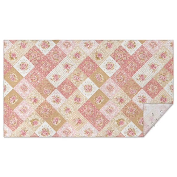 Pioneer Flower Floral Print Pattern Rectangle Tablecloth 60"x102", Waterproof Polyester Table Cloth, Wipeable Spillproof for Dining Camping Indoor Outdoor