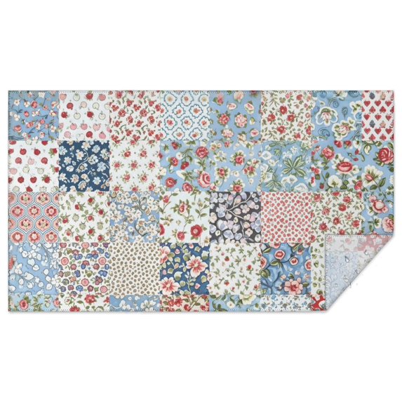 Pioneer Flower Floral Print Pattern Rectangle Tablecloth 60"x102", Waterproof Polyester Table Cloth, Wipeable Spillproof for Dining Camping Indoor Outdoor
