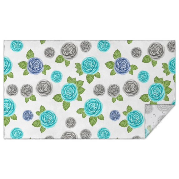 Pioneer Flower Floral Print Pattern Rectangle Tablecloth 60"x102", Waterproof Polyester Table Cloth, Wipeable Spillproof for Dining Camping Indoor Outdoor