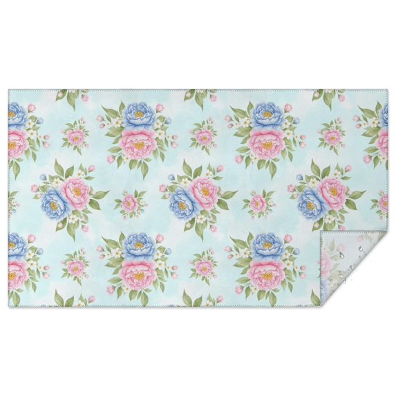 Pioneer Flower Floral Print Pattern Rectangle Tablecloth 60"x102", Waterproof Polyester Table Cloth, Wipeable Spillproof for Dining Camping Indoor Outdoor