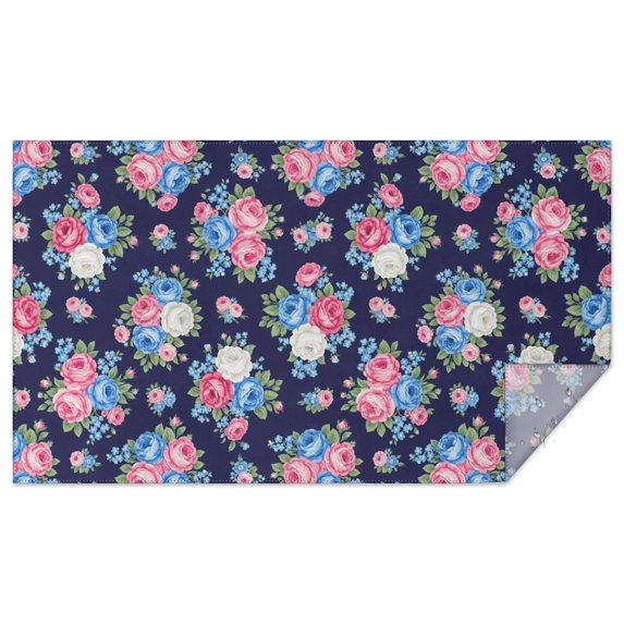 Pioneer Flower Floral Print Pattern Rectangle Tablecloth 60"x102", Waterproof Polyester Table Cloth, Wipeable Spillproof for Dining Camping Indoor Outdoor