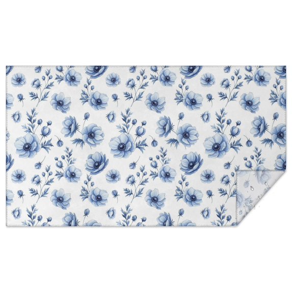 Pioneer Flower Floral Print Pattern Rectangle Tablecloth 60"x102", Waterproof Polyester Table Cloth, Wipeable Spillproof for Dining Camping Indoor Outdoor