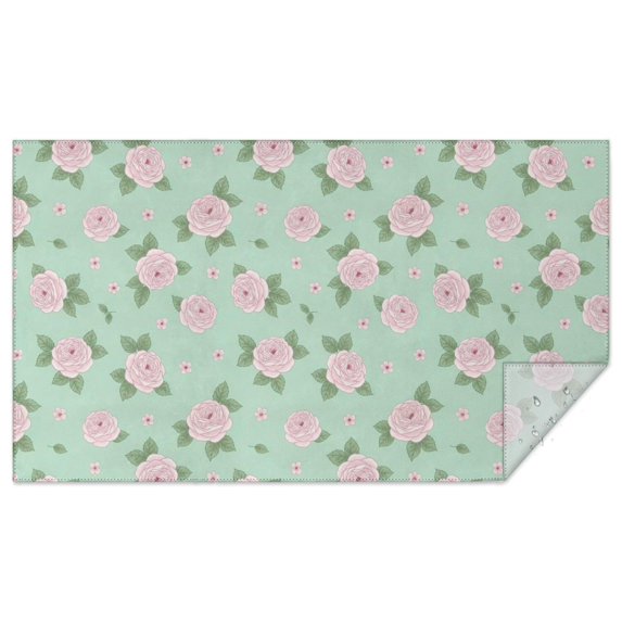 Pioneer Flower Floral Print Pattern Rectangle Tablecloth 60"x102", Waterproof Polyester Table Cloth, Wipeable Spillproof for Dining Camping Indoor Outdoor