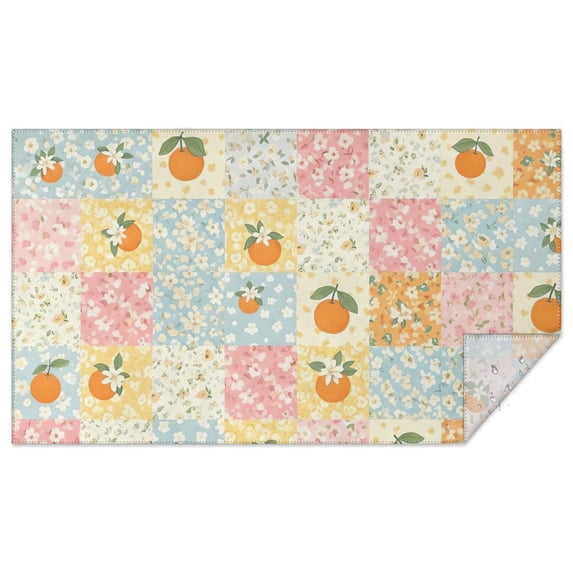 Pioneer Flower Floral Print Pattern Rectangle Tablecloth 60"x102", Waterproof Polyester Table Cloth, Wipeable Spillproof for Dining Camping Indoor Outdoor