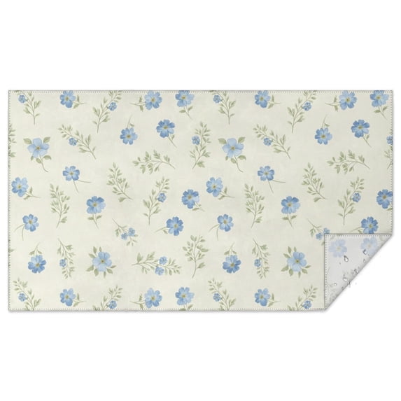 Pioneer Flower Floral Print Pattern Rectangle Tablecloth 60"x102", Waterproof Polyester Table Cloth, Wipeable Spillproof for Dining Camping Indoor Outdoor