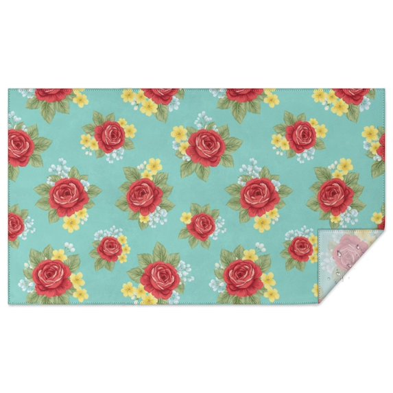 Pioneer Flower Floral Print Pattern Rectangle Tablecloth 60"x102", Waterproof Polyester Table Cloth, Wipeable Spillproof for Dining Camping Indoor Outdoor