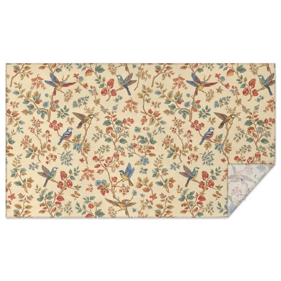 Pioneer Flower Floral Print Pattern Rectangle Tablecloth 60"x102", Waterproof Polyester Table Cloth, Wipeable Spillproof for Dining Camping Indoor Outdoor