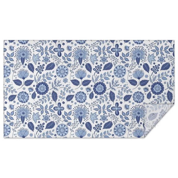 Pioneer Flower Floral Print Pattern Rectangle Tablecloth 60"x102", Waterproof Polyester Table Cloth, Wipeable Spillproof for Dining Camping Indoor Outdoor