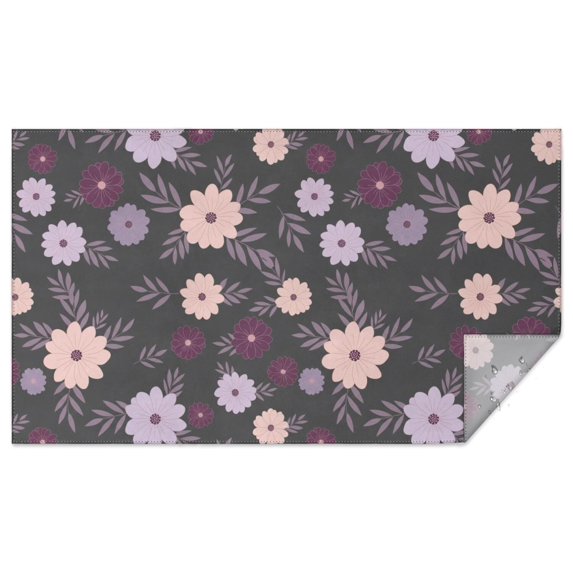 Pioneer Flower Floral Print Pattern Rectangle Tablecloth 60"x102", Waterproof Polyester Table Cloth, Wipeable Spillproof for Dining Camping Indoor Outdoor