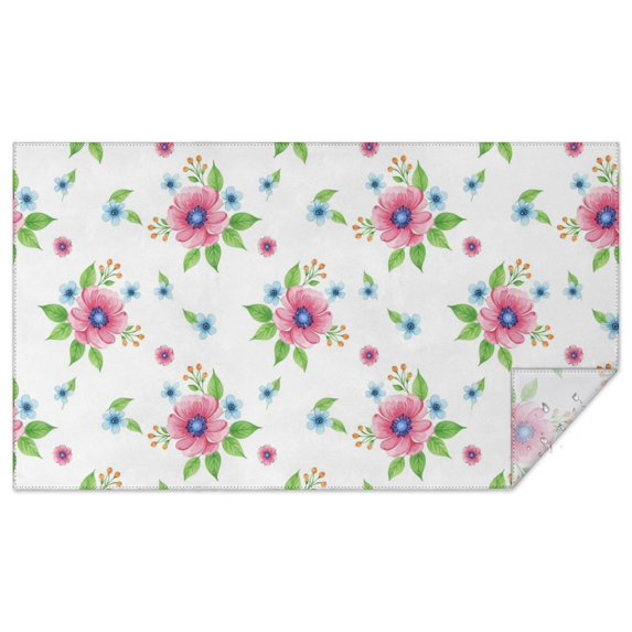 Pioneer Flower Floral Print Pattern Rectangle Tablecloth 60"x102", Waterproof Polyester Table Cloth, Wipeable Spillproof for Dining Camping Indoor Outdoor
