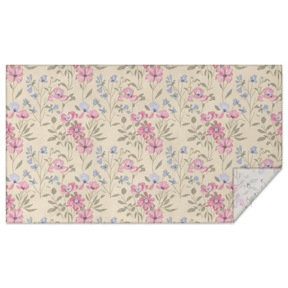 Pioneer Flower Floral Print Pattern Rectangle Tablecloth 60"x102", Waterproof Polyester Table Cloth, Wipeable Spillproof for Dining Camping Indoor Outdoor