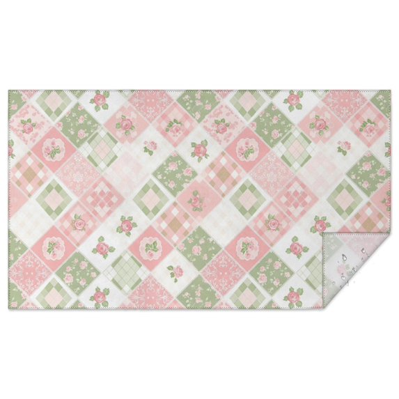 Pioneer Flower Floral Print Pattern Rectangle Tablecloth 60"x102", Waterproof Polyester Table Cloth, Wipeable Spillproof for Dining Camping Indoor Outdoor