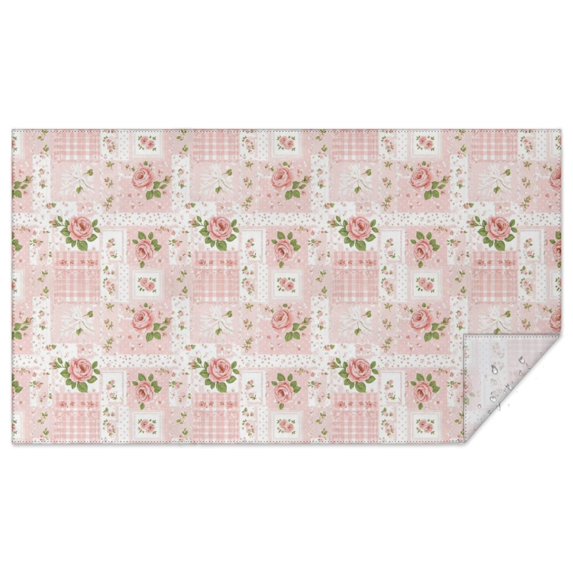 Pioneer Flower Floral Print Pattern Rectangle Tablecloth 60"x102", Waterproof Polyester Table Cloth, Wipeable Spillproof for Dining Camping Indoor Outdoor