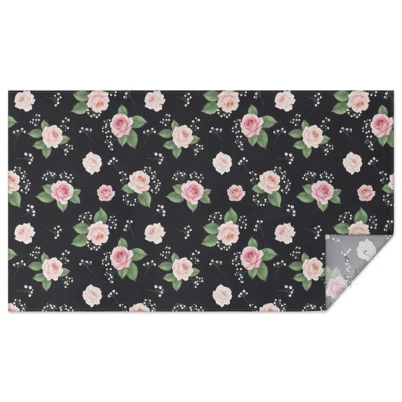 Pioneer Flower Floral Print Pattern Rectangle Tablecloth 60"x102", Waterproof Polyester Table Cloth, Wipeable Spillproof for Dining Camping Indoor Outdoor