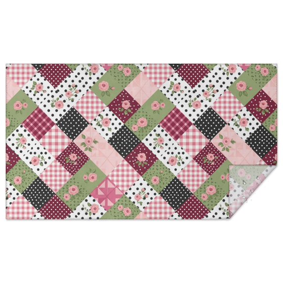 Pioneer Flower Floral Print Pattern Rectangle Tablecloth 60"x102", Waterproof Polyester Table Cloth, Wipeable Spillproof for Dining Camping Indoor Outdoor