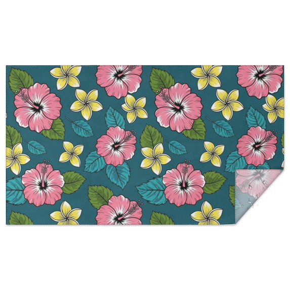 Pioneer Flower Floral Print Pattern Rectangle Tablecloth 60"x102", Waterproof Polyester Table Cloth, Wipeable Spillproof for Dining Camping Indoor Outdoor