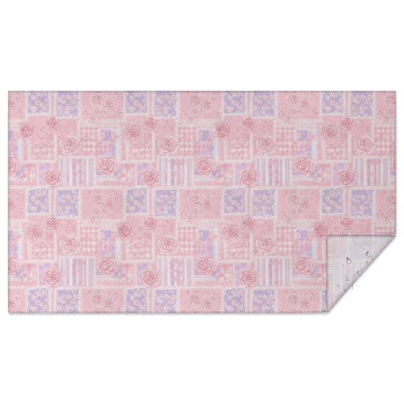Pioneer Flower Floral Print Pattern Rectangle Tablecloth 60"x102", Waterproof Polyester Table Cloth, Wipeable Spillproof for Dining Camping Indoor Outdoor