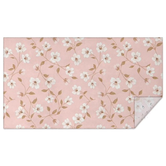 Pioneer Flower Floral Print Pattern Rectangle Tablecloth 60"x102", Waterproof Polyester Table Cloth, Wipeable Spillproof for Dining Camping Indoor Outdoor